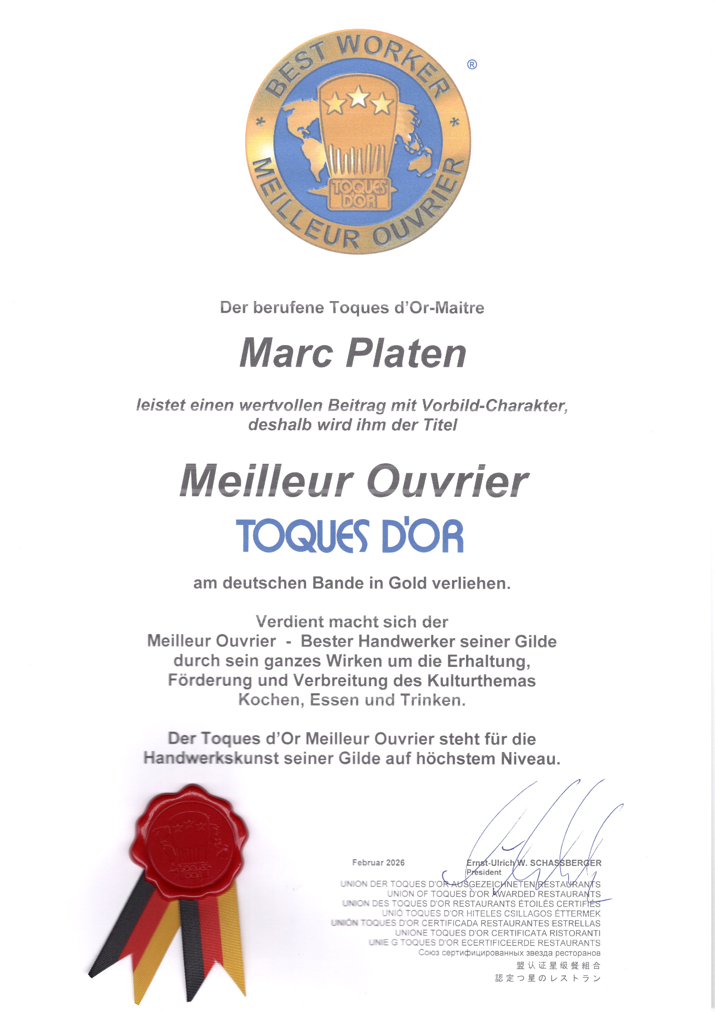 Platen, Marc Urkunde MO